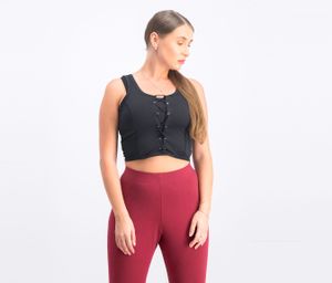 Juniors Lace-Up Racerback Sports Top  Black