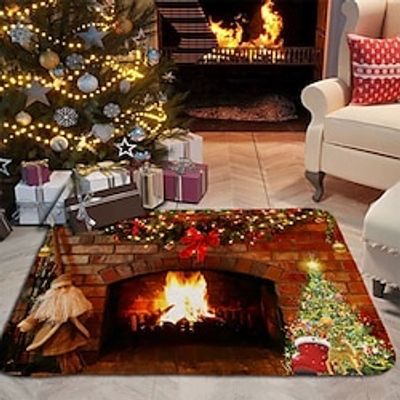 Christmas Fireplace Doormat Non-Slip Oil Proof Rug Indoor Outdoor Xmas Mat Bedroom Decor Bathroom Mat Entrance Rug Door Mat Bedroom miniinthebox Christmas Fireplace Doormat Non-Slip Oil Proof Rug Indoor Outdoor Xmas Mat Bedroom Decor Bathroom Mat Entrance Rug Door Mat Bedroom miniinthebox