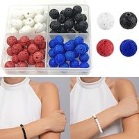 8mm Volcanic Stone Lava Beads Synthetic Lava Beads Chakra Beads Round Loose Beads Lava Beads Energy Jewelry Stone Beads Bulk Lava Beads for Jewelry Making Lightinthebox - thumbnail