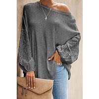 Shirt Blouse Women's Gray Solid Color Cut Out Street Daily Fashion One Shoulder S Lightinthebox