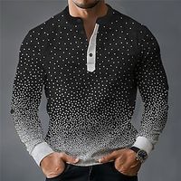 Polka Dot Fashion Casual Men's Printed Shirts Outdoor Street Daily Wear Spring Summer Turndown Long Sleeve Black, Green S, M, L Polyester Shirt Lightinthebox