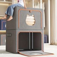 Large Capacity Quilted Storage Box, Foldable Wardrobe Closet Drawer Organizer, Organizer For Blanket, Comforters, Clothes, Moving Lightinthebox - thumbnail