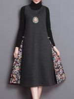 Floral Embroidered Vest Dresses