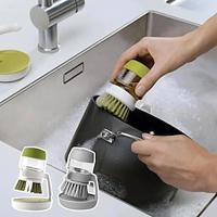 Multifunctional Pressing Cleaning Brush,Automatic Liquid Dispensing Sponge Dish Brush: Non-Stick Oil Kitchen Pot Scrubber with Built-in Detergent Dispenser for Effortless Cleaning Lightinthebox