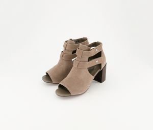 Womens Snap Button Sandals  Taupe