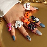 Halloween Ring Exaggerate Fun Resin Death Ghost Pumpkin Ring Children Lightinthebox - thumbnail