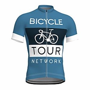 21Grams Men's Short Sleeve Cycling Jersey Summer Spandex Polyester Blue Bike Jersey Top Mountain Bike MTB Road Bike Cycling Quick Dry Moisture Wicking Breathable Sports Clothing Apparel  Athleisure Lightinthebox