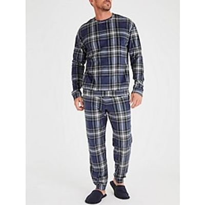 Men's Loungewear Sleepwear Pajama Set Pajama Top and Pant 2 Pieces Plaid Graphic Prints Stylish Casual Comfort Home Daily Bed Flannel Comfort Warm Soft Crew Neck Long Sleeve Pullover Jogger Pants Lightinthebox