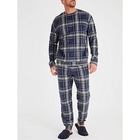 Men's Loungewear Sleepwear Pajama Set Pajama Top and Pant 2 Pieces Plaid Graphic Prints Stylish Casual Comfort Home Daily Bed Flannel Comfort Warm Soft Crew Neck Long Sleeve Pullover Jogger Pants Lightinthebox - thumbnail