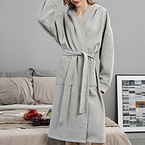 Women's Lace up Robes Nightwear Solid Colored Black  Purple  Light gray M L XL Lightinthebox