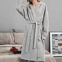 Women's Lace up Robes Nightwear Solid Colored Black  Purple  Light gray M L XL Lightinthebox - thumbnail