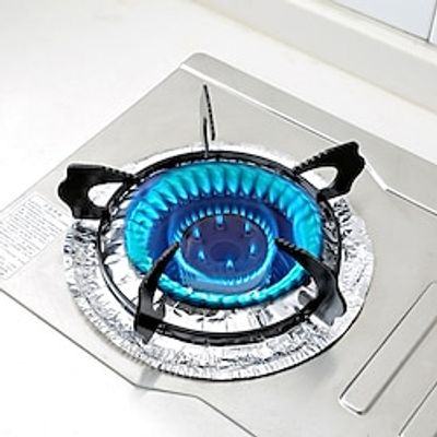 Gas Stove Aluminum Foil Paper High-Temperature Resistant Gas Stove Tin Paper Oil Resistant Cleaning Pad Pack Of Ten 50PC Lightinthebox