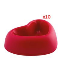 Georplast That's Amore Plastic Pet Bowl Small - Red (Pack of 10)