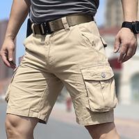 Men's Tactical Shorts Cargo Shorts Shorts Button Multi Pocket Plain Wearable Short Outdoor Daily Going out 100% Cotton Fashion Classic Black Army Green Lightinthebox