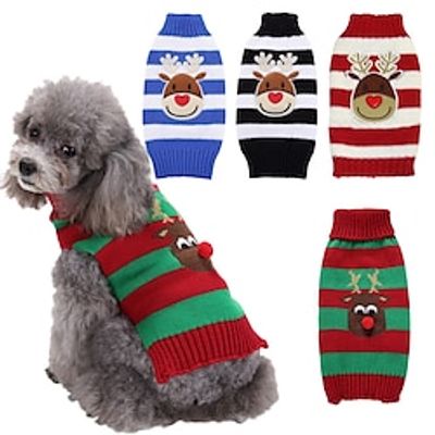 dog ugly sweater Pet Dog Clothes Autumn and Winter Bears Teddy Large Dog Labrador Gold Christmas Dog Sweater Lightinthebox