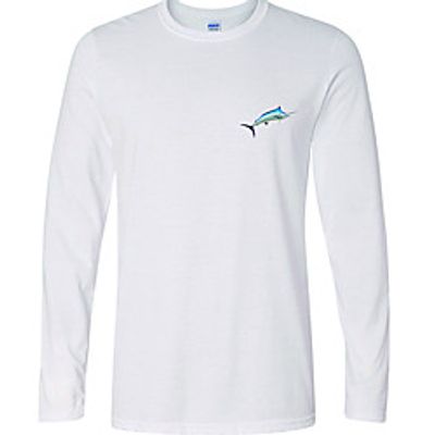 CAWANFLY Men's Fishing Shirt Outdoor Long Sleeve UPF50 Quick Dry Breathable Sweat wicking Top Autumn / Fall Spring Summer Athleisure Fishing Camping  Hiking White / Micro-elastic / Animal miniinthebox