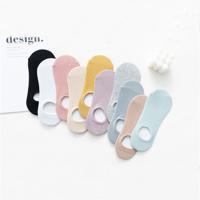 5 pairs of socks female solid color invisible socks spring and summer pure cotton boat socks Harajuku style shallow mouth invisible thin Korean socks