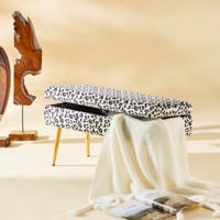 Leopard Print Bench with Storage - 80x38x42 cms