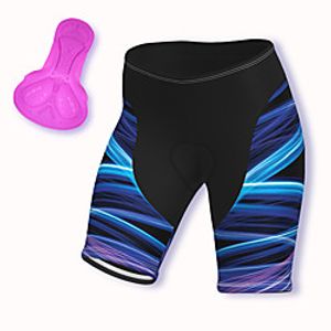 21Grams Women's Cycling Shorts Spandex Bike Shorts Pants Padded Shorts / Chamois Quick Dry Breathable Sports Stripes Solid Color Leaf Bule / Black Mountain Bike MTB Road Bike Cycling Clothing Apparel miniinthebox