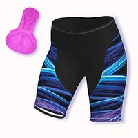 21Grams Women's Cycling Shorts Spandex Bike Shorts Pants Padded Shorts / Chamois Quick Dry Breathable Sports Stripes Solid Color Leaf Bule / Black Mountain Bike MTB Road Bike Cycling Clothing Apparel miniinthebox - thumbnail