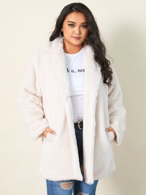 YOINS Plus Size Lapel Collar Side Pockets Long Sleeves Coat YOINS Plus Size Lapel Collar Side Pockets Long Sleeves Coat