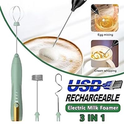 3 Speed Adujustable Mini Electric Milk Foamer Blender Rechargeable Coffee Whisk Mixer Handheld Egg Beater Kitchen Whisk Tool Lightinthebox