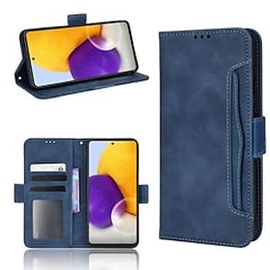 Phone Case For Samsung Galaxy Wallet Card A73 A53 A33 S22 Ultra Plus S21 FE S20 Note 10 Shockproof Card Holder Slots Magnetic Flip Solid Colored PU Leather miniinthebox