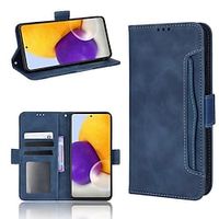 Phone Case For Samsung Galaxy Wallet Card A73 A53 A33 S22 Ultra Plus S21 FE S20 Note 10 Shockproof Card Holder Slots Magnetic Flip Solid Colored PU Leather miniinthebox - thumbnail