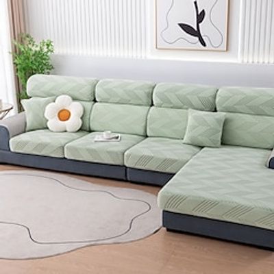 Spandex Couch Seat Covers Jacquard Sectional Sofa Cover Anti-Scratch For Dogs Pet, Slipcovers For Love Seat, L Shaped,3 Seater, U Shaped, Arm Chair Washable Couch Protector miniinthebox