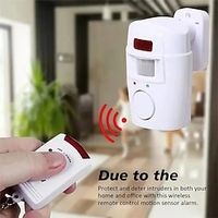 Smart Home Security KitWireless Infrared Security Alarm 105DB Alarm BatteryPoweredw/ 2 Remotes Lightinthebox