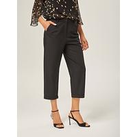 Slim Fit Black Wool Ankle Cigarette Pants