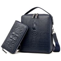 Genuine Leather Bag Large Capacity Crocodile Pattern Bag Business Briefcase iPad Bag For Men