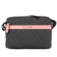 Michael Kors Cooper Small Black Pink Signature PVC Utility Crossbody Bag (90909)