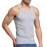 Men's Tank Top Vest Top Undershirt Sleeveless Shirt Plain Crewneck Street Vacation Sleeveless Clothing Apparel Fashion Designer Basic Lightinthebox - thumbnail