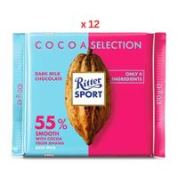 Ritter Sport 55% Smooth Ghana Chocolate, 100GX12 pcs