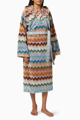 Alfred Hooded Bathrobe in Cotton Terry Alfred Hooded Bathrobe in Cotton Terry