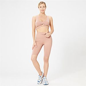 Women's 2pcs Yoga Suit Winter Open Back Cross Back Solid Color Black Pink Nylon Yoga Fitness Gym Workout Top Bottoms Clothing Suit Sleeveless Sport Activewear Tummy Control Butt Lift Quick Dry Lightinthebox