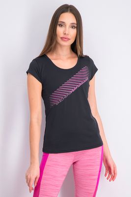 Womens Blossom Short Sleeve Tee Black Womens Blossom Short Sleeve Tee Black
