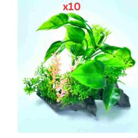 Pets Club Aquarium Plastic Plant - K403-W15xH13 Cm(Sold By 2 Pcs/Pack) (Pack of 10)