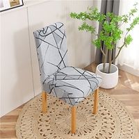 Dining Chair Cover Stretch Chair Seat Slipcover Soft Durable Washable Furniture Protector For Dining Room Party Lightinthebox - thumbnail