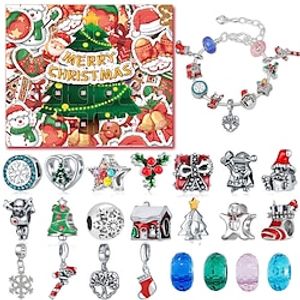 Christmas Advent Calendar 2023 Xmas Gift  Countdown Bracelets Making Kit 24 Days Christmas Gift DIY Charm Beads and Bracelets for Girls Women Kids Lightinthebox