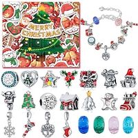 Christmas Advent Calendar 2023 Xmas Gift  Countdown Bracelets Making Kit 24 Days Christmas Gift DIY Charm Beads and Bracelets for Girls Women Kids Lightinthebox - thumbnail