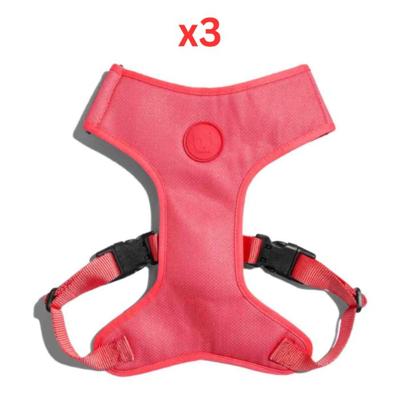 Zee Dog Neon Coral Adjustable Air Mesh Harness Large (Pack Of 3)