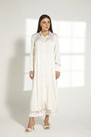 Moistreet Off White Silk Fabric Top And Pants Set (XS, S, M, L, XL, XXL)