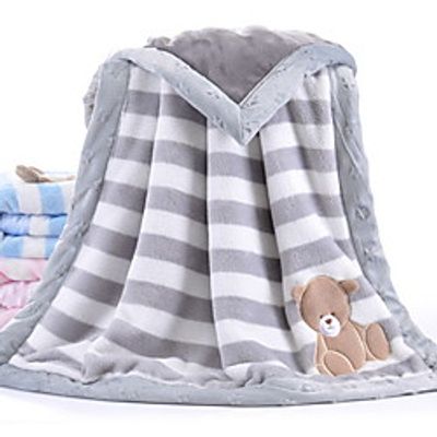 Infant Unisex Solid Colored Blanket Blue / Pink / Gray One-Size miniinthebox