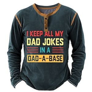 Graphic Letter Fashion Daily Casual Men's 3D Print Henley Shirt Casual Holiday Going out T shirt Deep Purple Black Army Green Long Sleeve Henley Shirt Spring   Fall Clothing Apparel S M L XL XXL 3XL Lightinthebox
