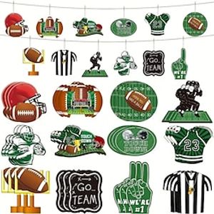 24pcs Soccer Ornaments Wooden Hanging Soccer Ornaments Decoration Soccer Party Gifts Tree Soccer Bowls Competition Day Decoration Sports Game Day Party Supplies Lightinthebox