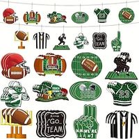 24pcs Soccer Ornaments Wooden Hanging Soccer Ornaments Decoration Soccer Party Gifts Tree Soccer Bowls Competition Day Decoration Sports Game Day Party Supplies Lightinthebox - thumbnail