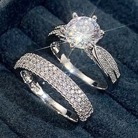 Couple Rings Gift Classic 6 7 8 Copper Precious Vintage Simple 2pcs Lightinthebox - thumbnail