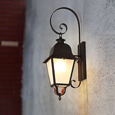 LED Wall Sconce Lighting Fixture E27 Antique Wall Sconce IP65 Waterproof Rustproof Aluminum Glass Lantern Wall Lamp Lantern Courtyard Garden Balcony Villa Decorative Lights 110-240V miniinthebox